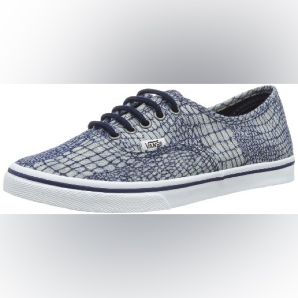 Vans Authentic Lo Pro Snake Denim Blue Sneakers Women’s Size 10, Men’s size 8.5